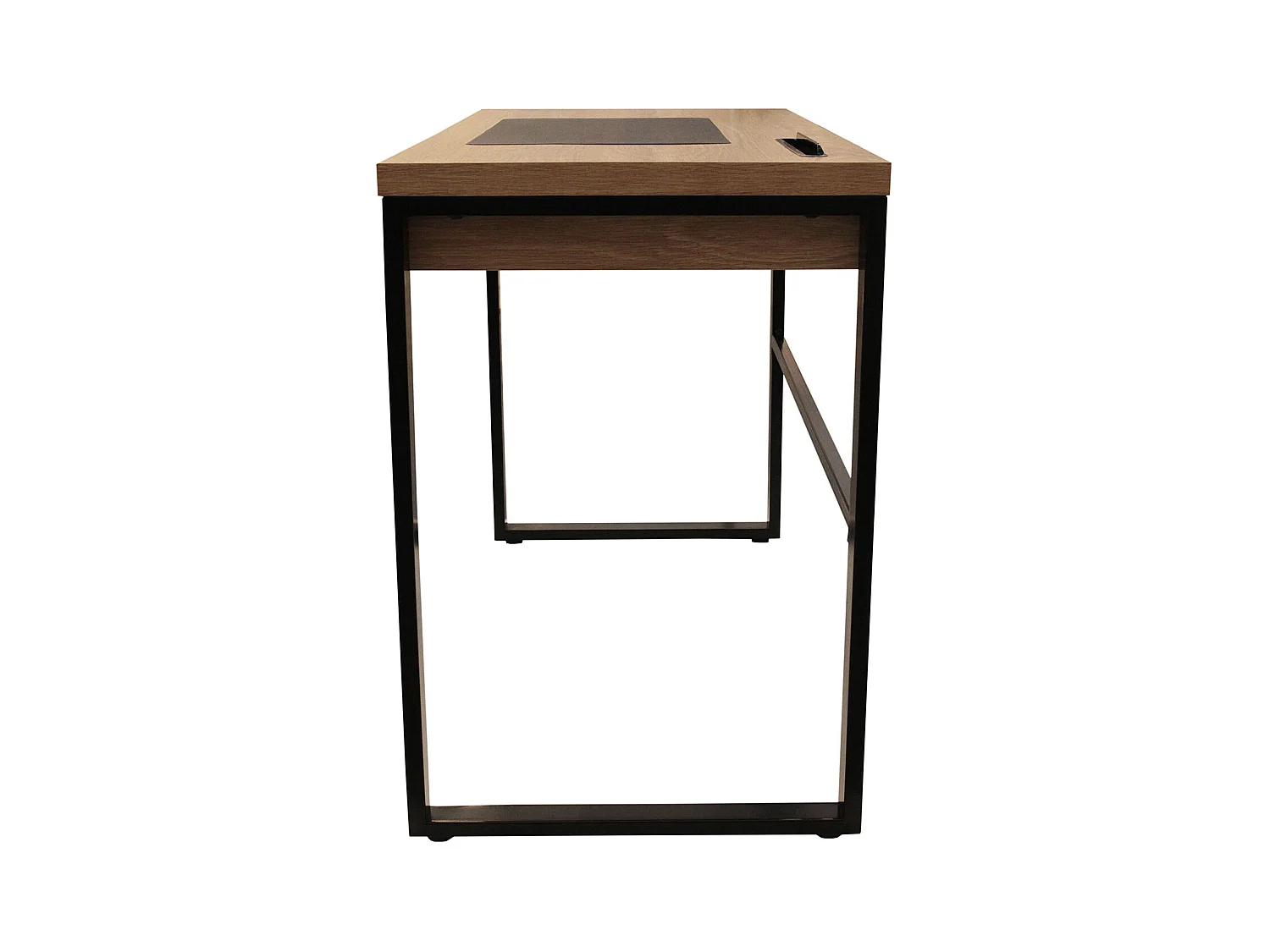 Mesa de Escritório Industrial em Madeira e Metal Preto 100x50,3x74 cm Com Gaveta