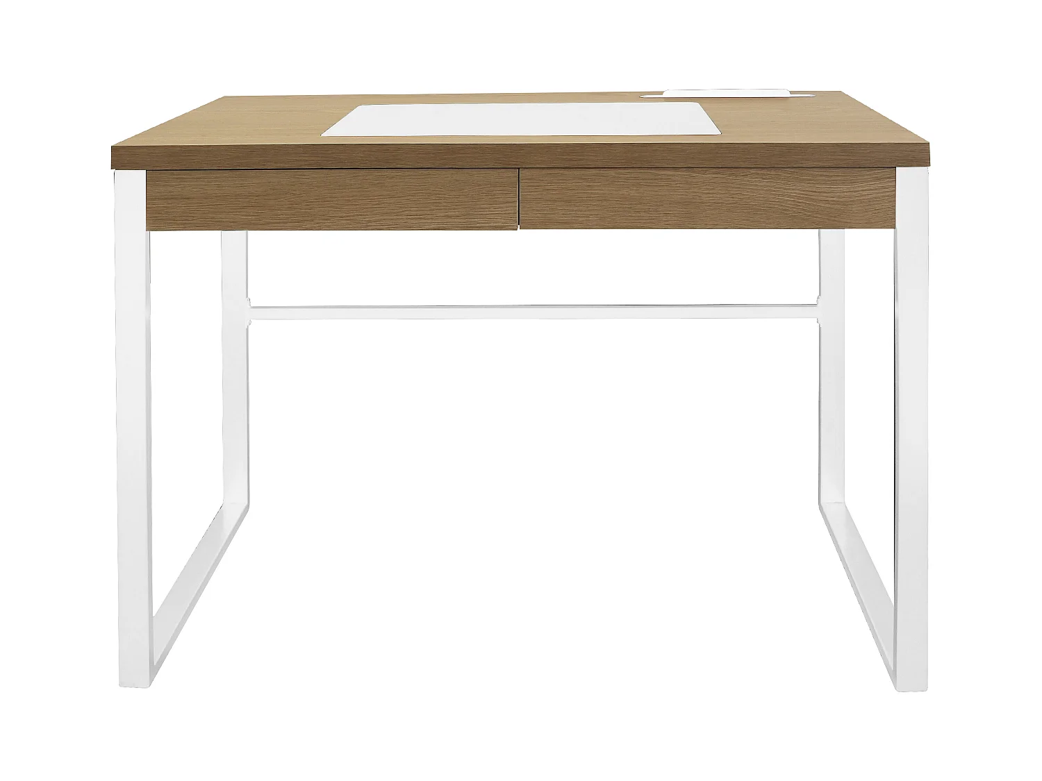 Bureau Design 1 Tiroir "Porqa" 100cm Naturel & Blanc