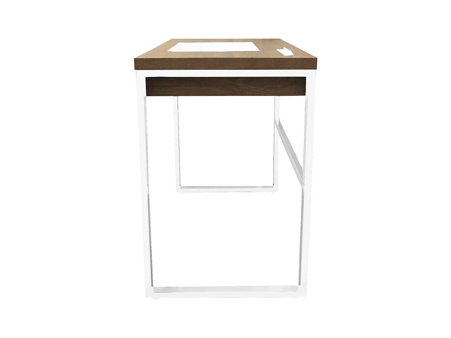 Bureau Design 1 Tiroir "Porqa" 100cm Naturel & Blanc