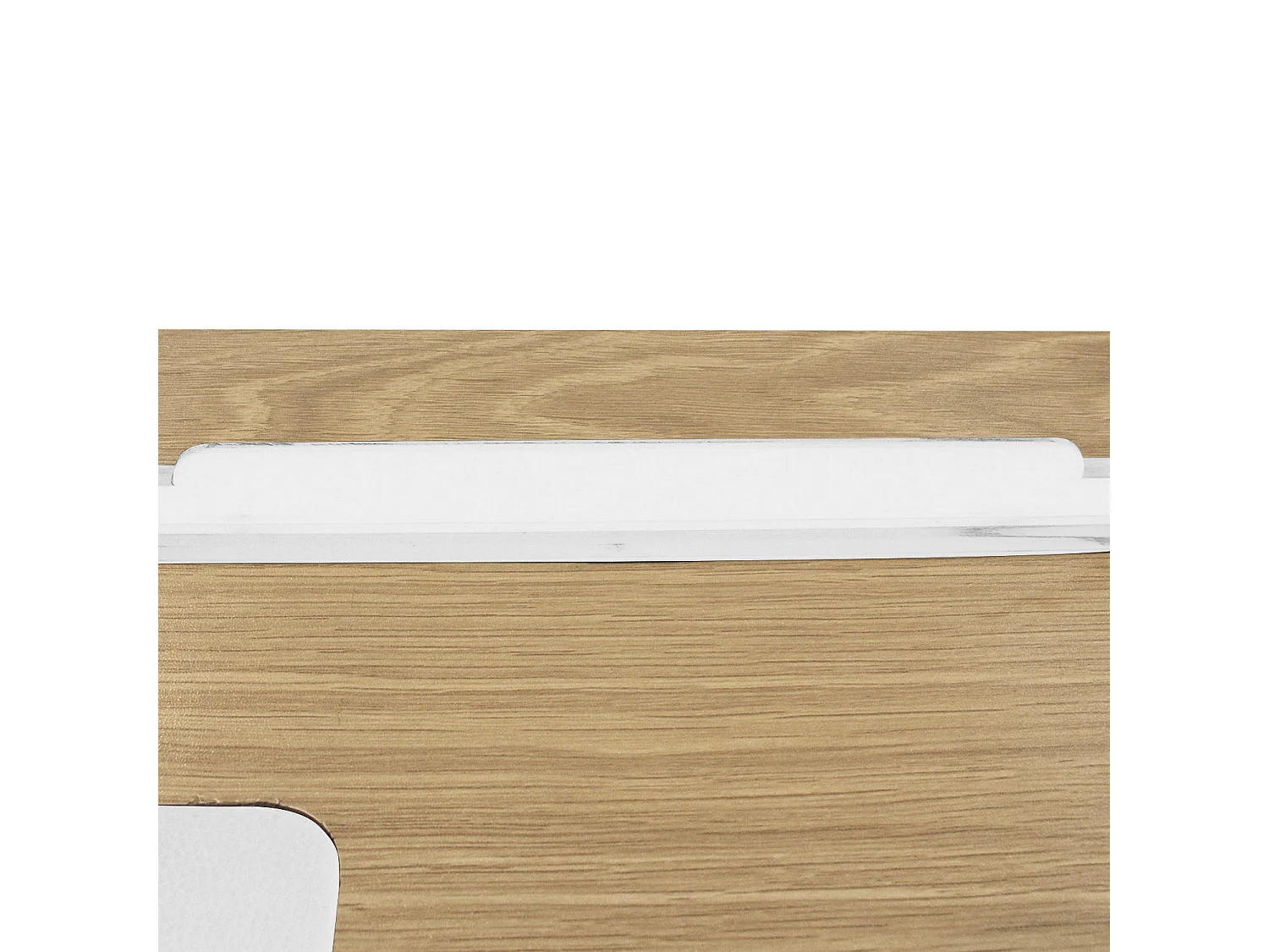 Industrieel Bureau van Hout en Metaal Wit en Bruin met Lade