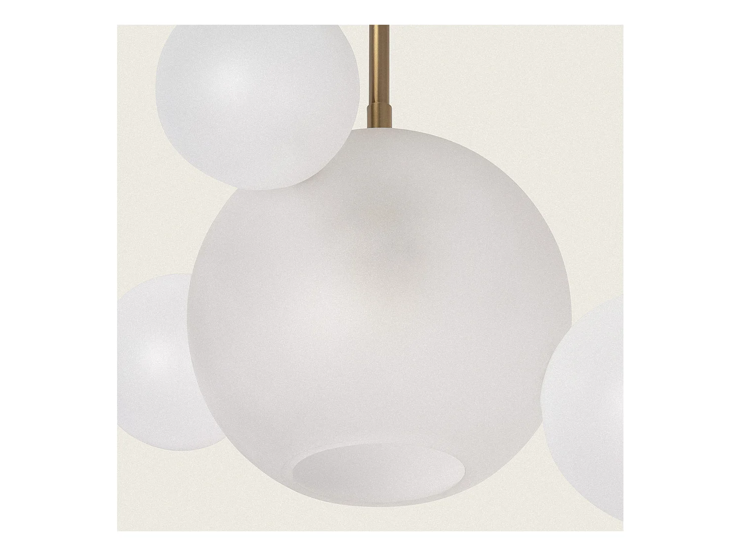 Lampada a Sospenzione in Metallo e Vetro Ludmila Bianco - Oro