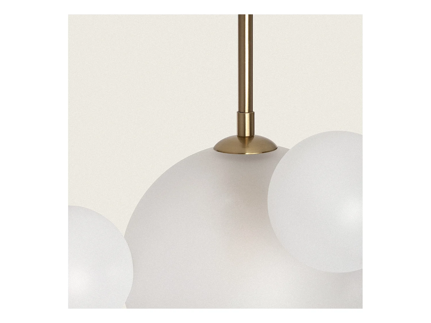 Lampada a Sospenzione in Metallo e Vetro Ludmila Bianco - Oro