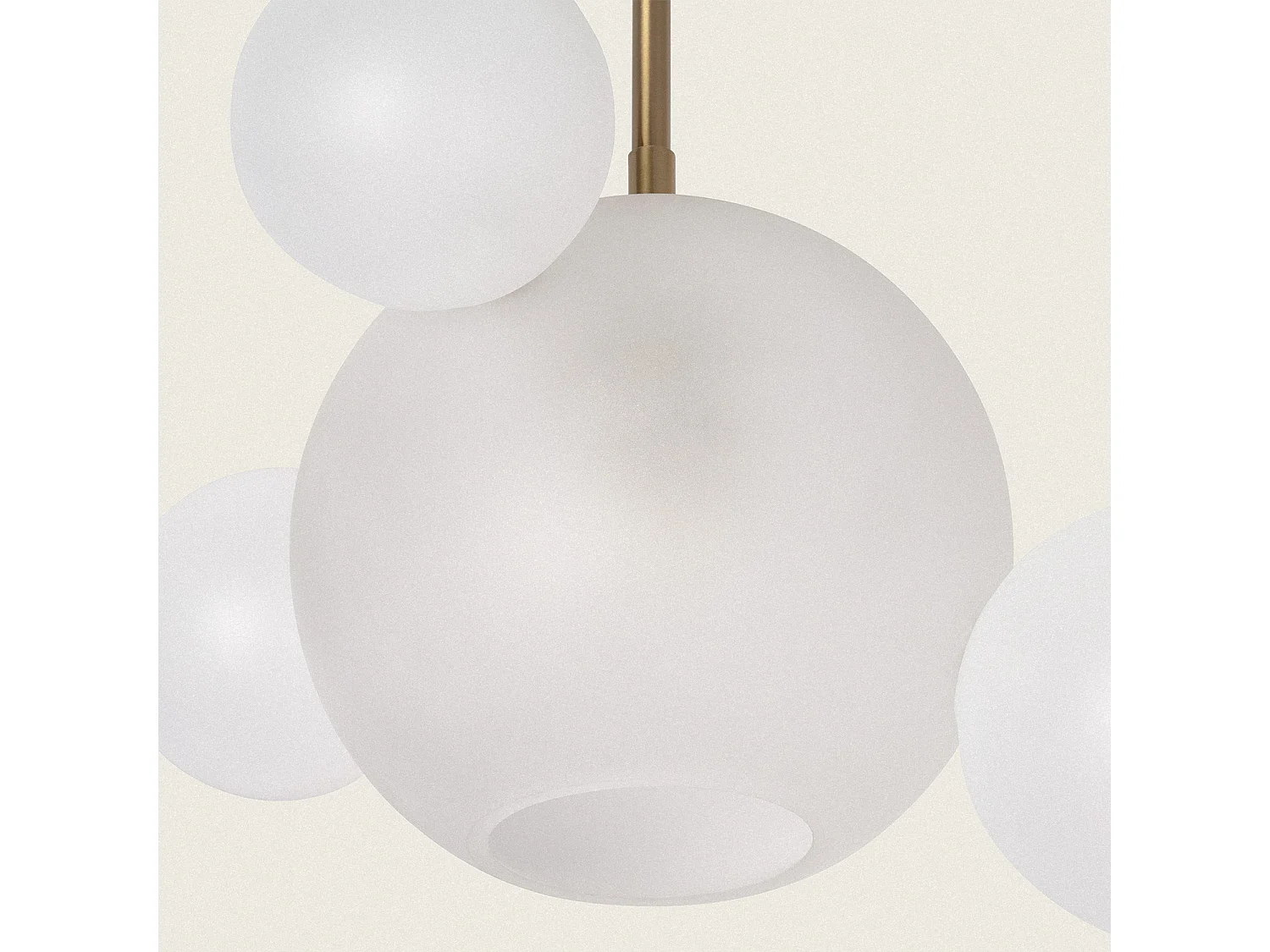 Suspension Métal et Verre Ludmila  Blanc-Doré