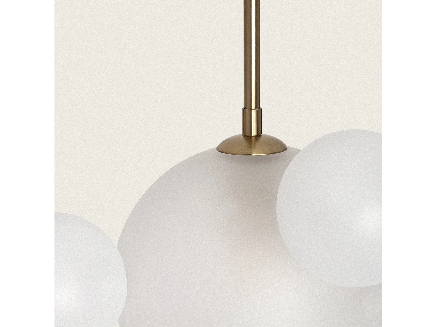 Suspension Métal et Verre Ludmila  Blanc-Doré