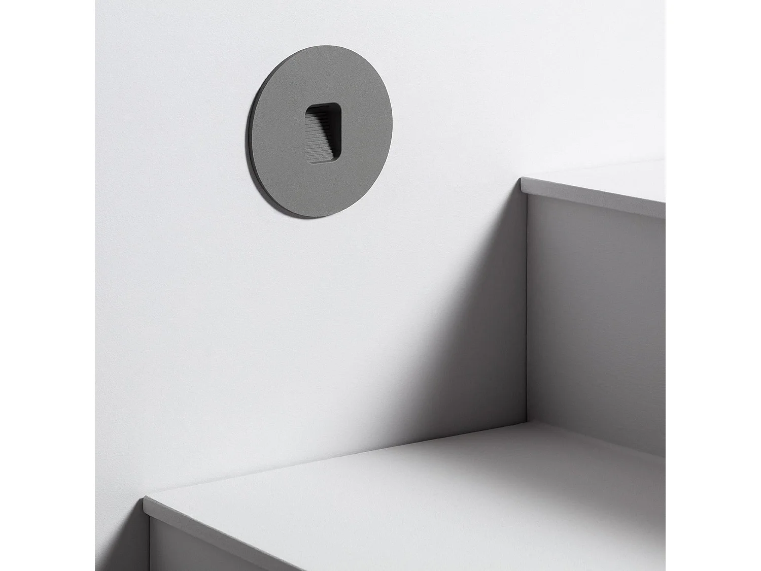 Balise LED Extérieure 2W Encastrable au Mur Ronde Olite Grise 4000K Blanc neutre