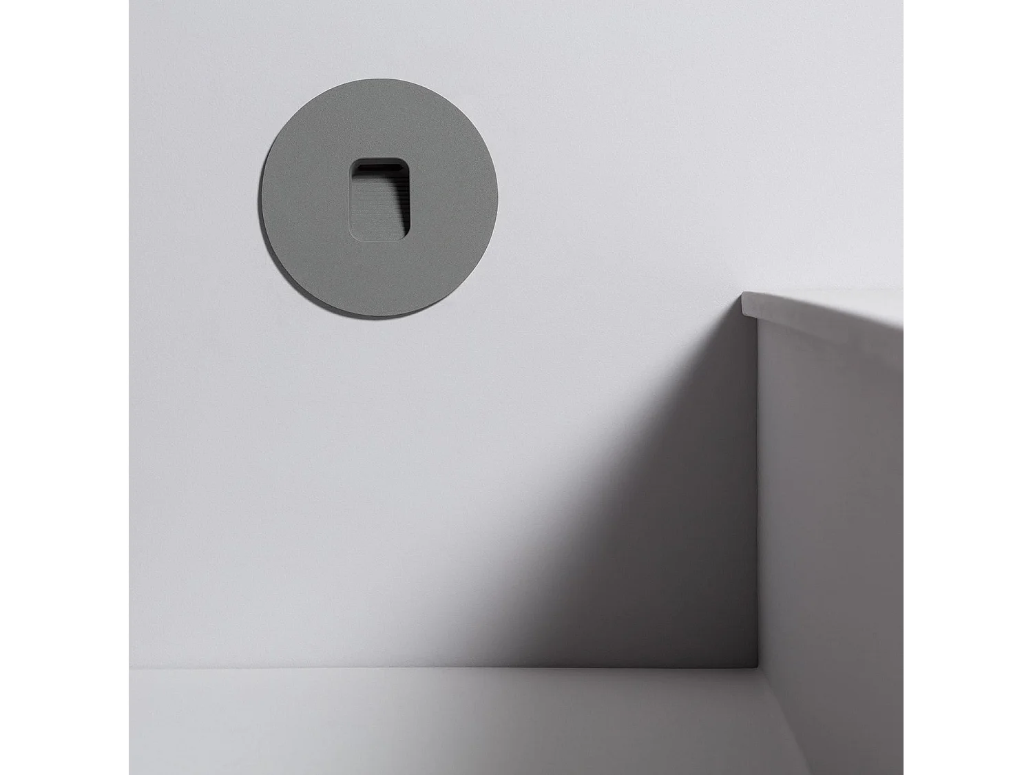 Balise LED Extérieure 2W Encastrable au Mur Ronde Olite Grise 4000K Blanc neutre