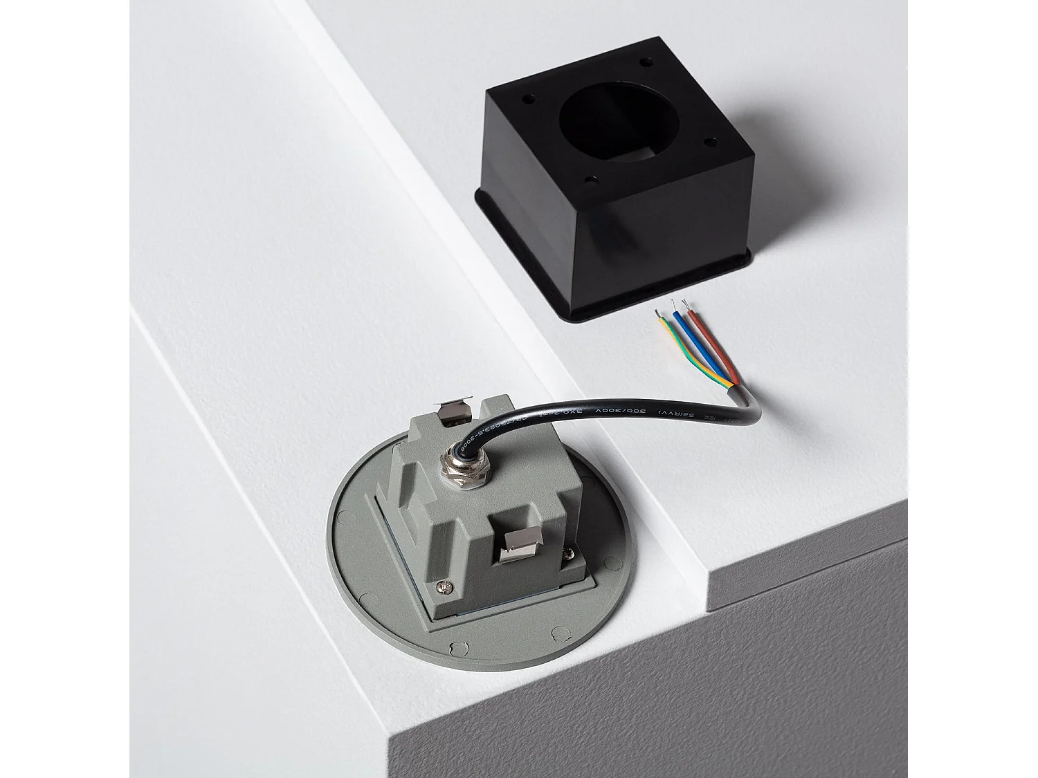 Balise LED Extérieure 2W Encastrable au Mur Ronde Olite Grise 4000K Blanc neutre