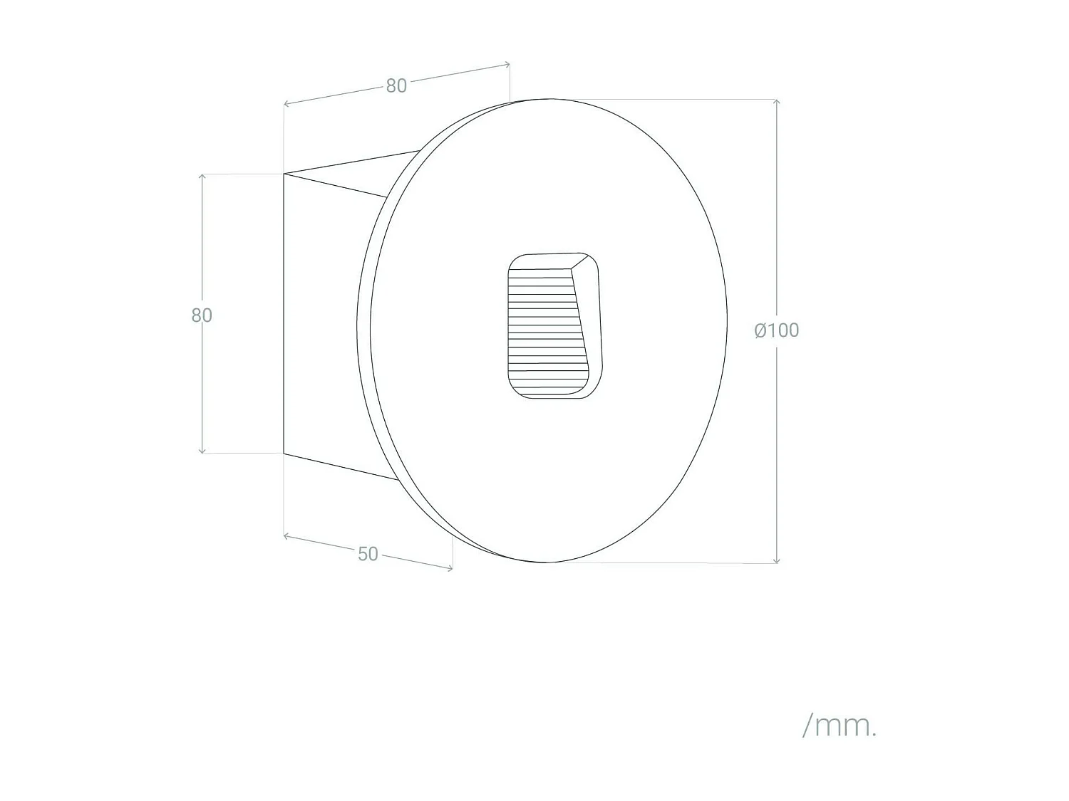 Balise LED Extérieure 2W Encastrable au Mur Ronde Olite Grise 4000K Blanc neutre