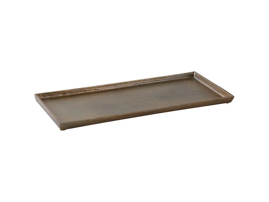 Plateau en métal doré antique Rectangulaire