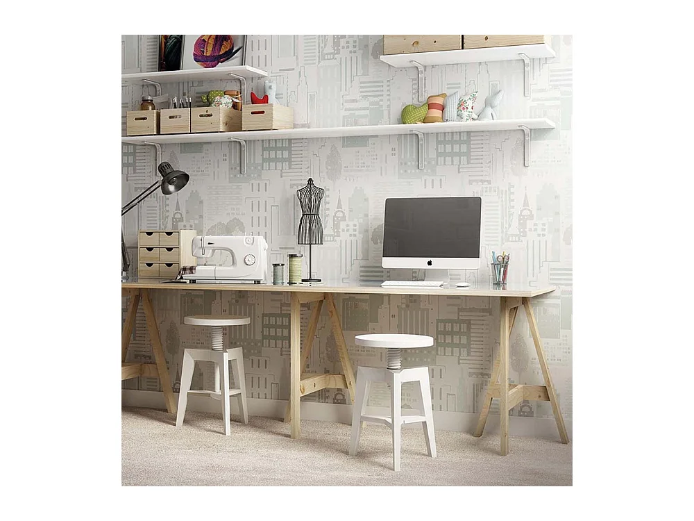 Schreibtischplatte aus massivem Kiefernholz 120 x 60 cm