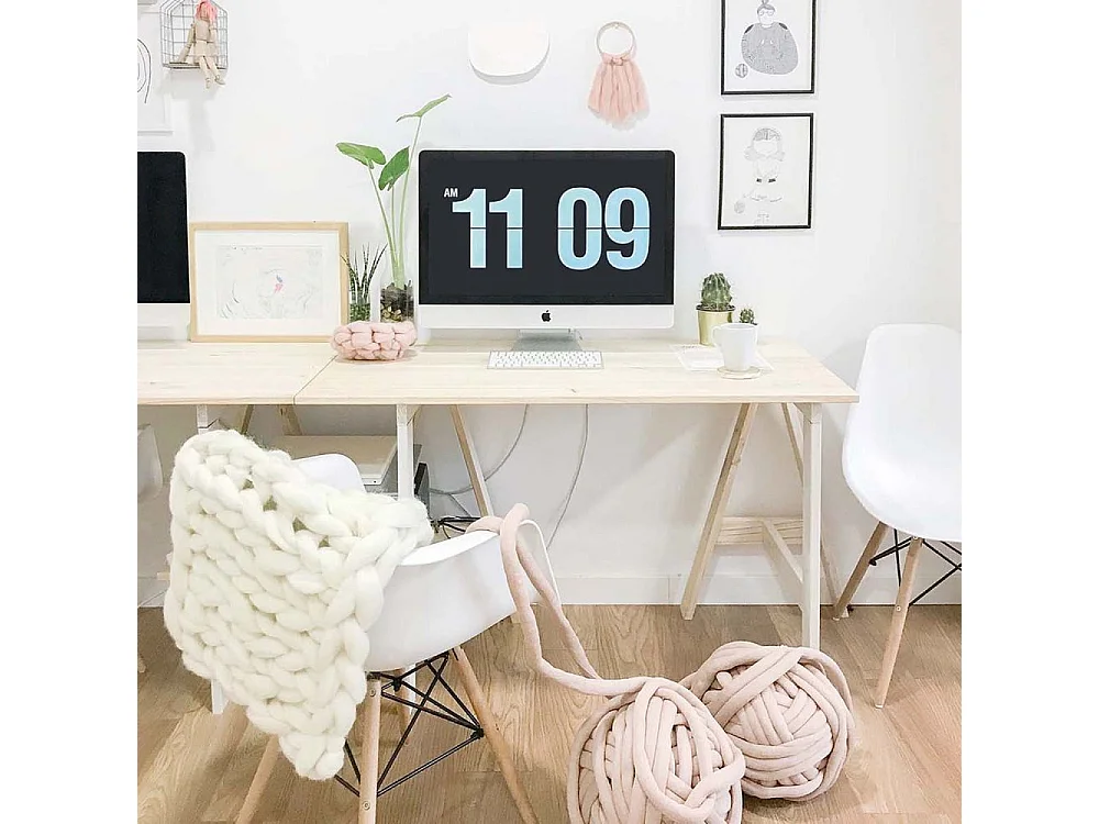 Schreibtischplatte aus massivem Kiefernholz 120 x 60 cm