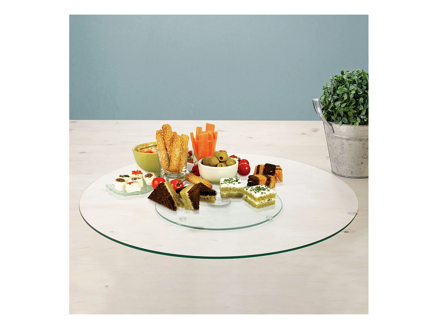 Plateau Verre Tournant 45cm Transparent