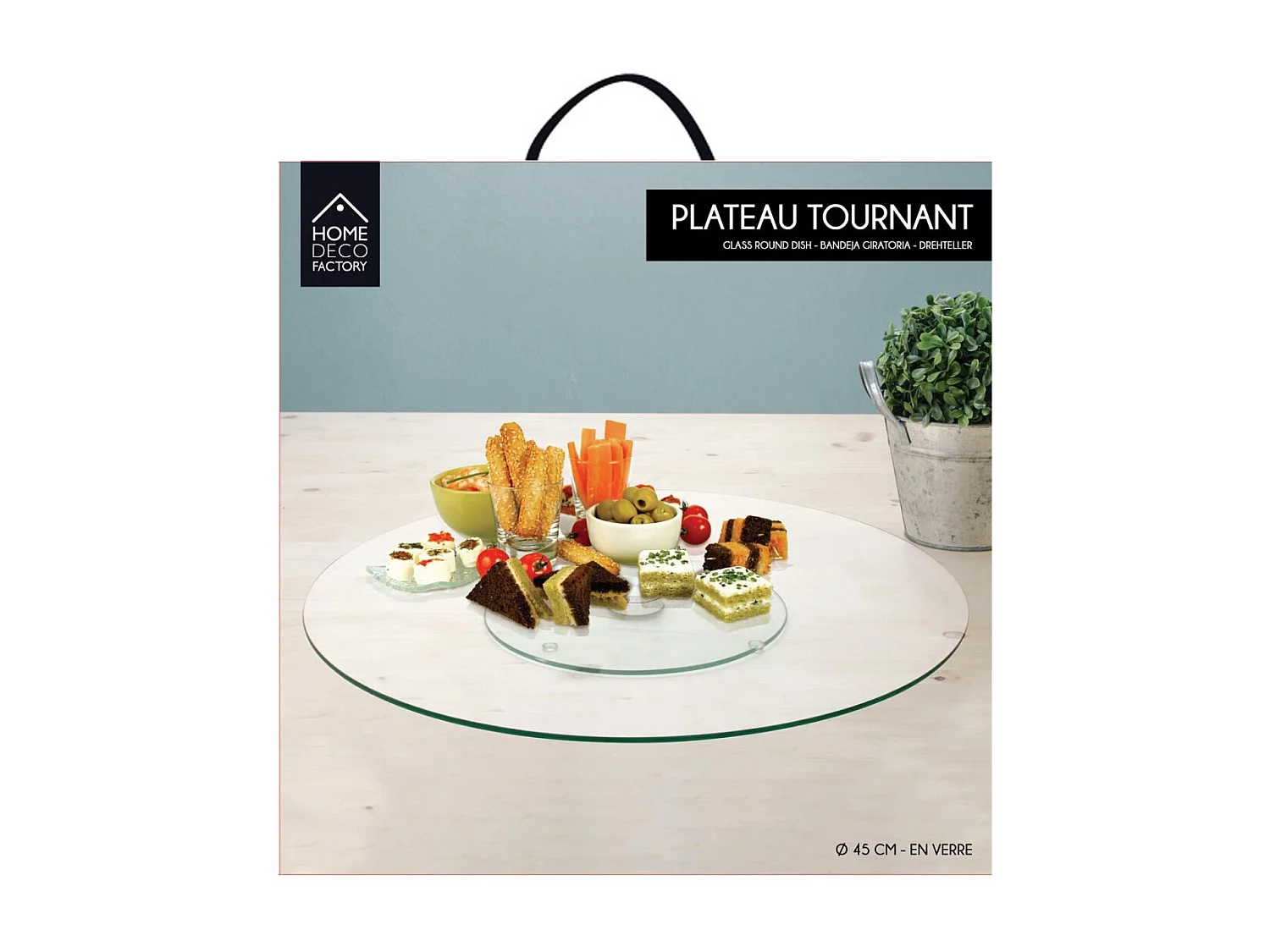 Drehtablett aus Glas 45 cm