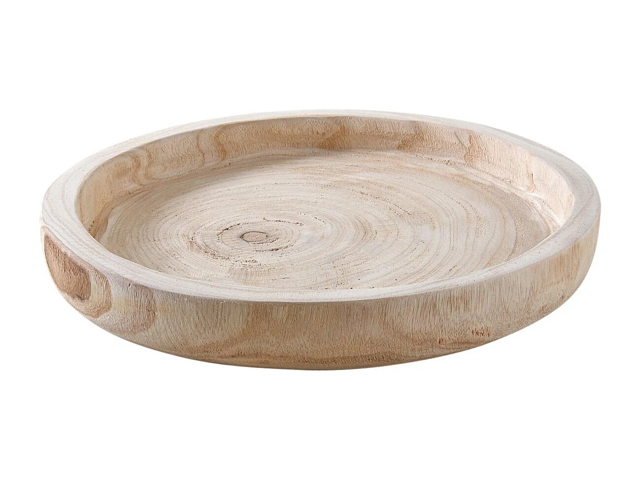 Rundes Tablett aus Paulowniaholz 35 cm