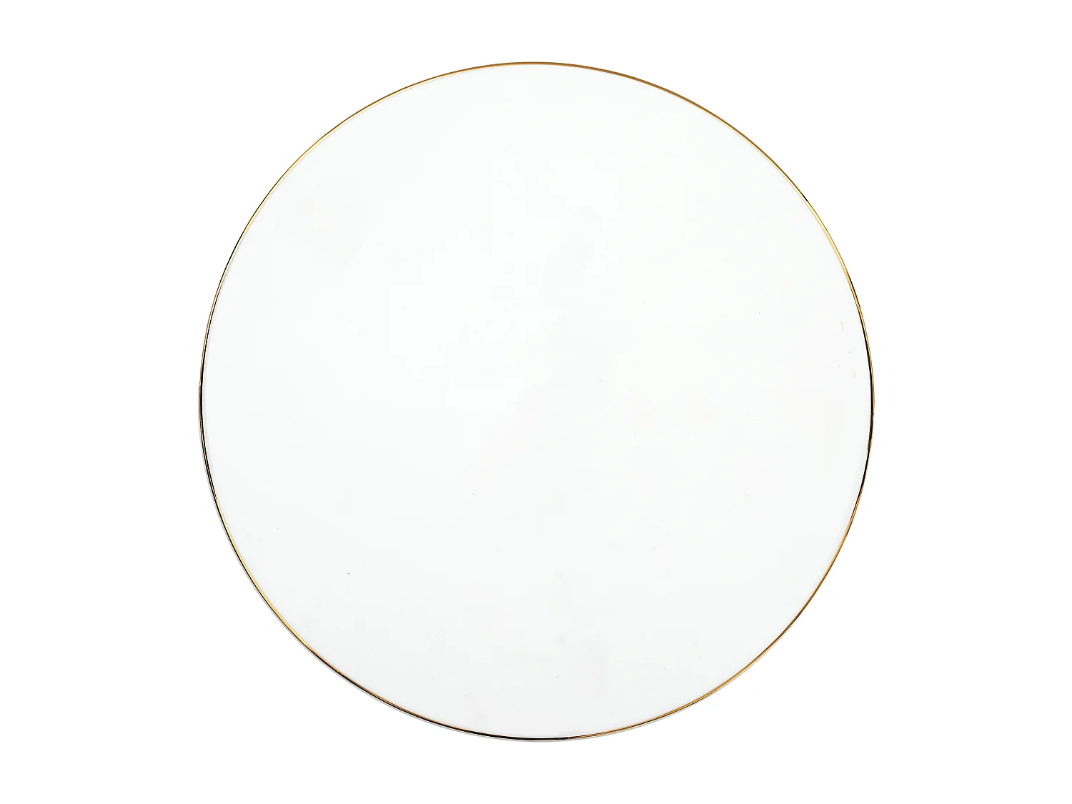 Support A Gateau Porcelaine Lisere Dore Or, Blanc