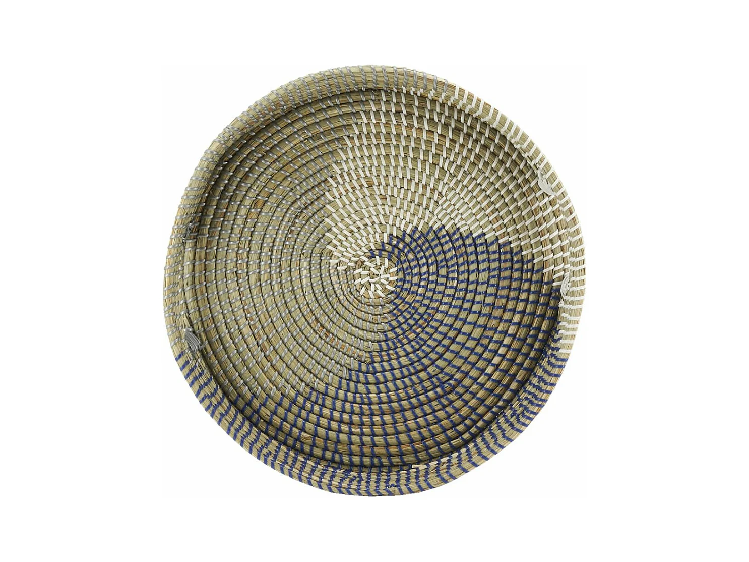 Plateau rond en jonc de mer