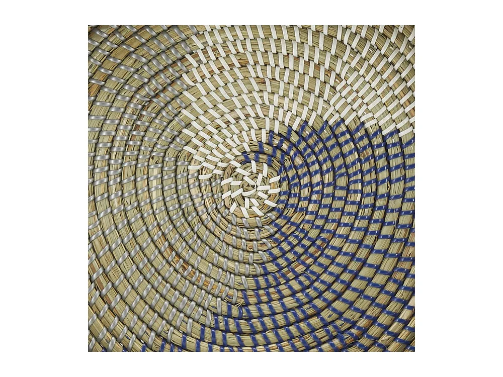 Plateau rond en jonc de mer