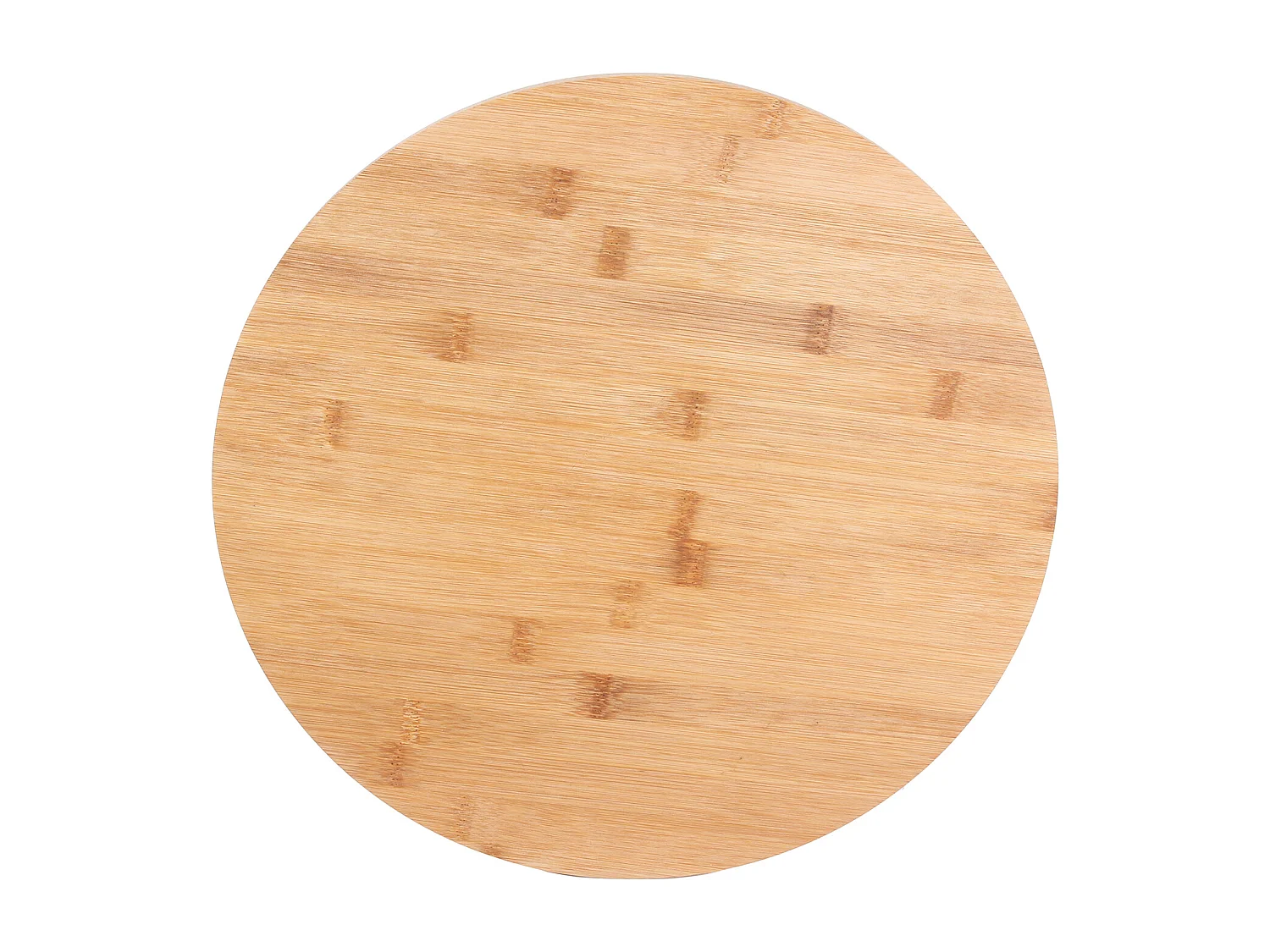 Plateau Rond Tournant En Bambou Marron