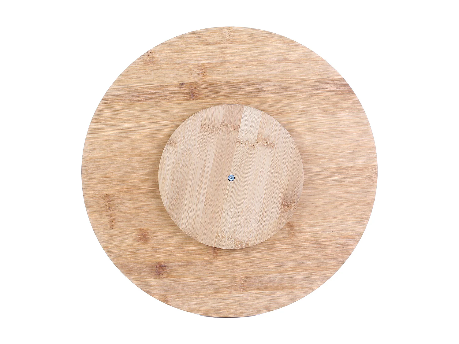 Plateau Rond Tournant En Bambou Marron