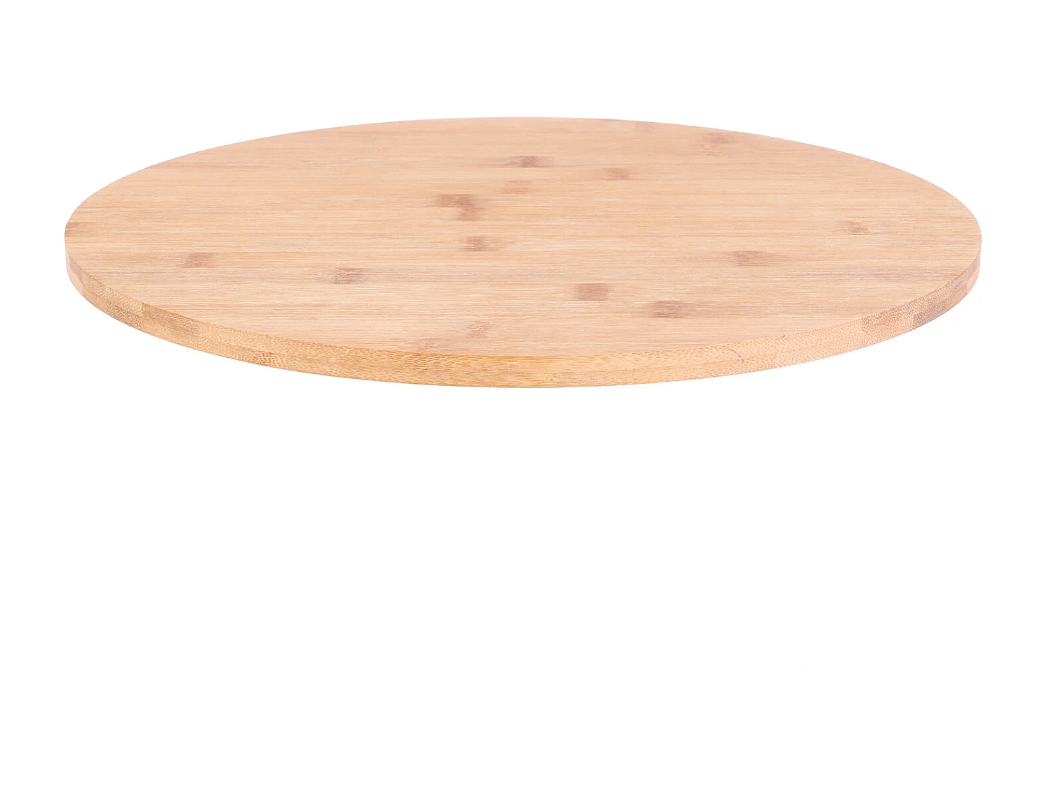 Plateau Rond Tournant En Bambou Marron