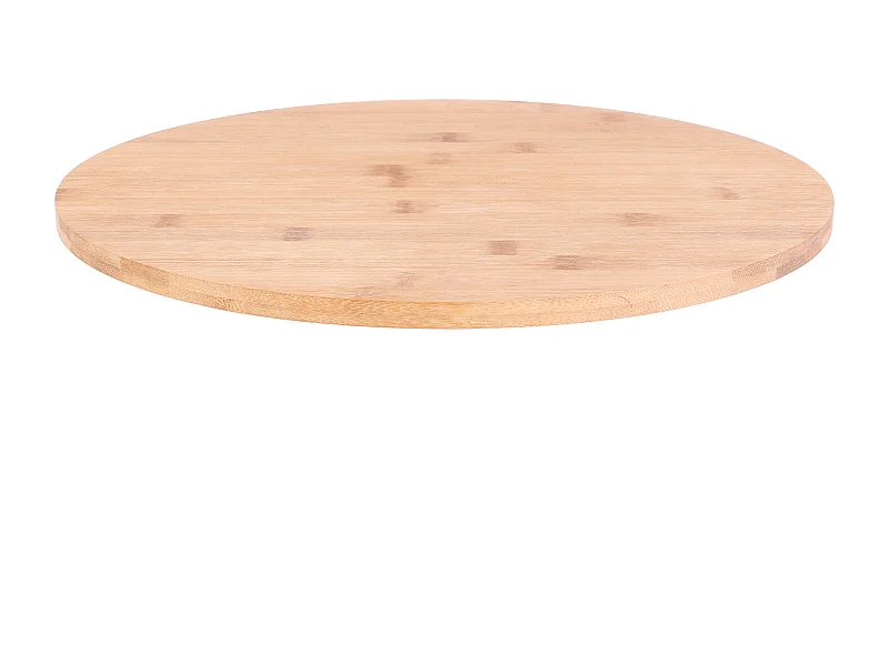 Plateau Rond Tournant En Bambou Marron
