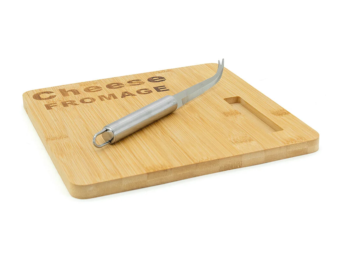 Plateau de fromage en bambou avec couteau