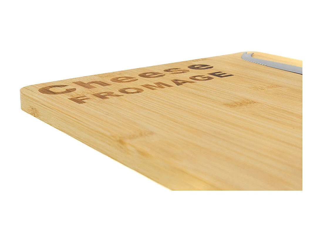 Plateau de fromage en bambou avec couteau