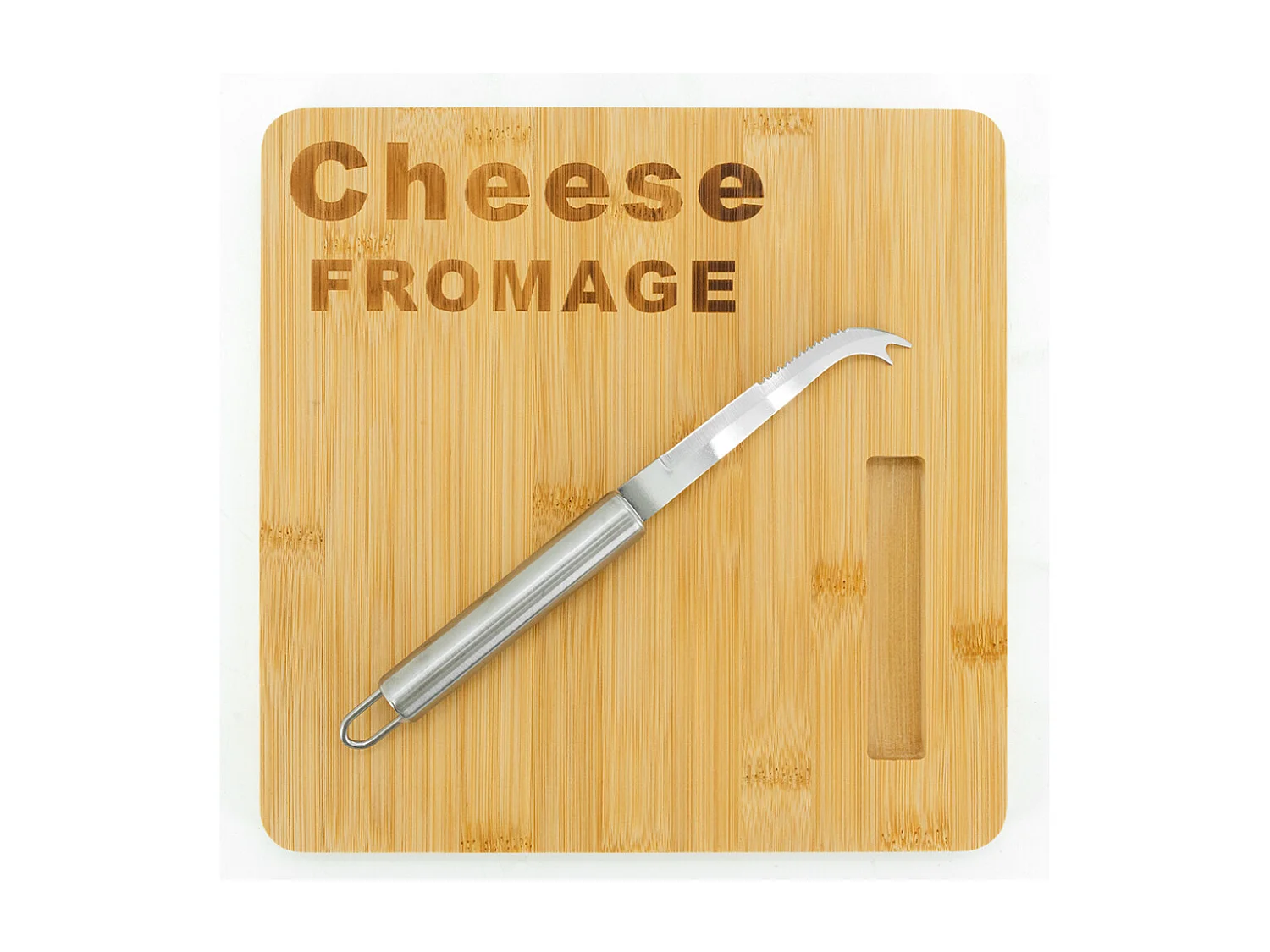 Plateau de fromage en bambou avec couteau