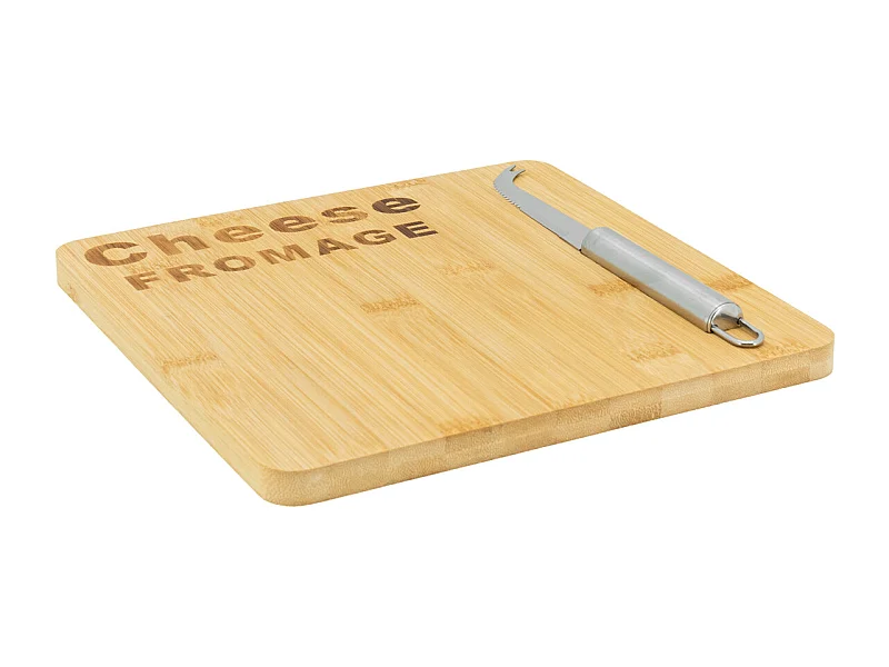 Plateau de fromage en bambou avec couteau