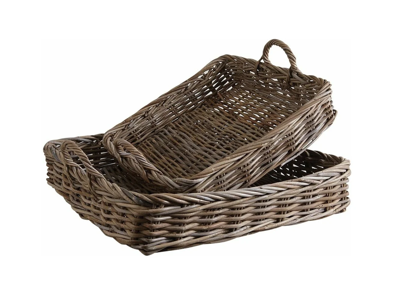 Plateaux en poelet gris (Lot de 2)