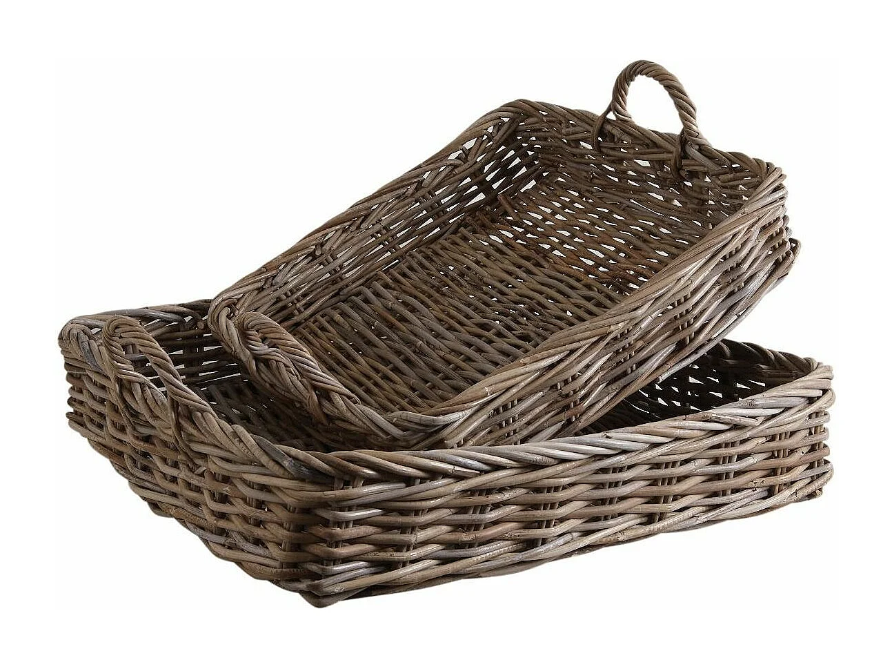 Plateaux en poelet gris (Lot de 2)