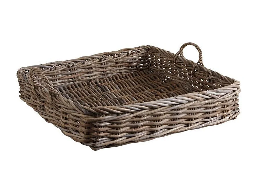 Plateaux en poelet gris (Lot de 2)