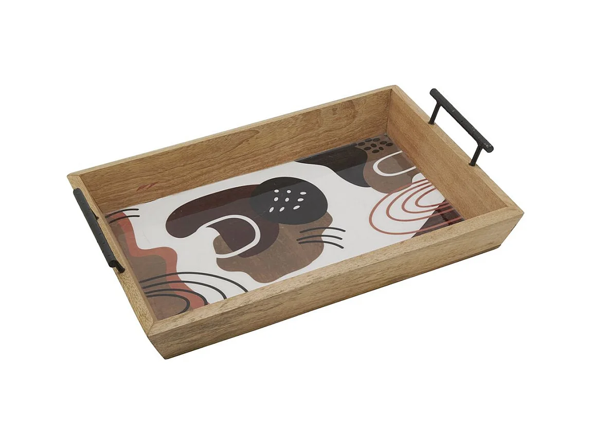 Plateau Arty en manguier et résine