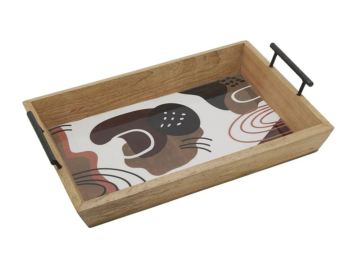 Plateau Arty en manguier et résine