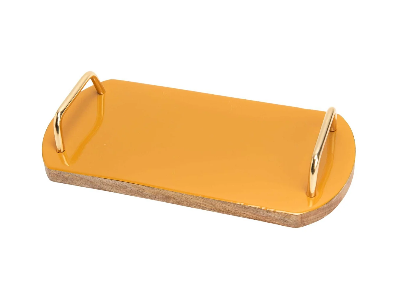 Servierplatte Metallgriffe 30 x 15 cm