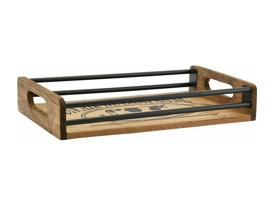 Plateaux en bois et métal Un air de campagne (Lot de 2)