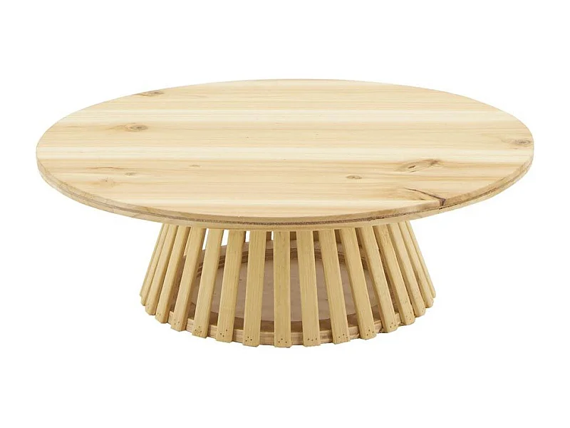 Plateau rond sur pied en pin