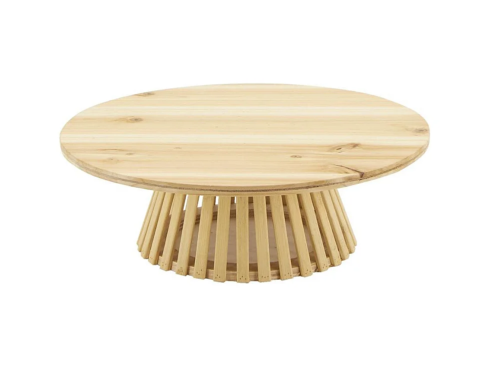Plateau rond sur pied en pin