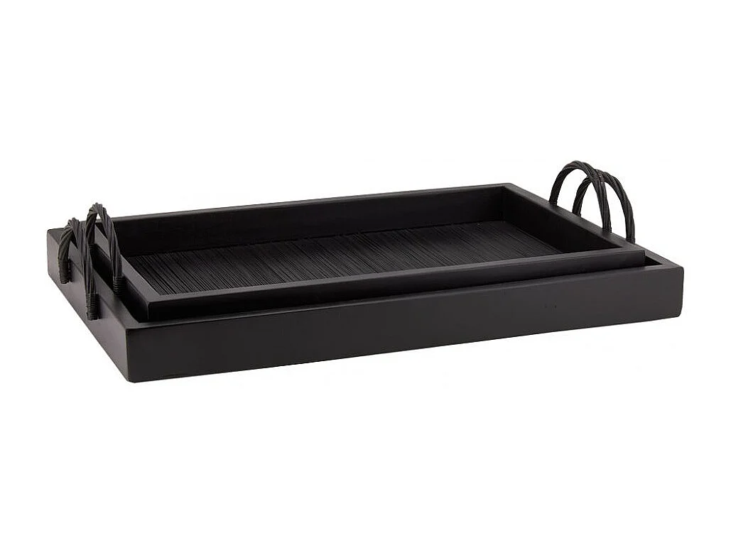 Plateaux en bambou et bois s (Lot de 2)