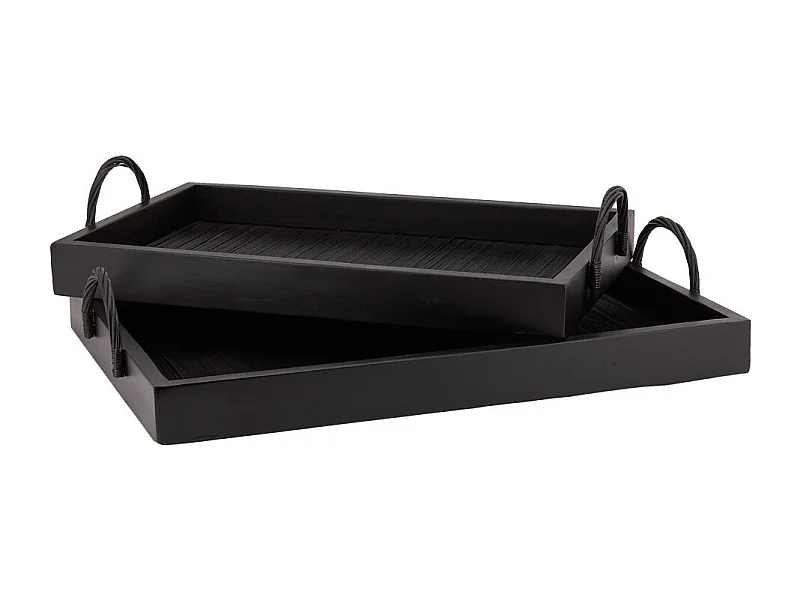 Plateaux en bambou et bois s (Lot de 2)