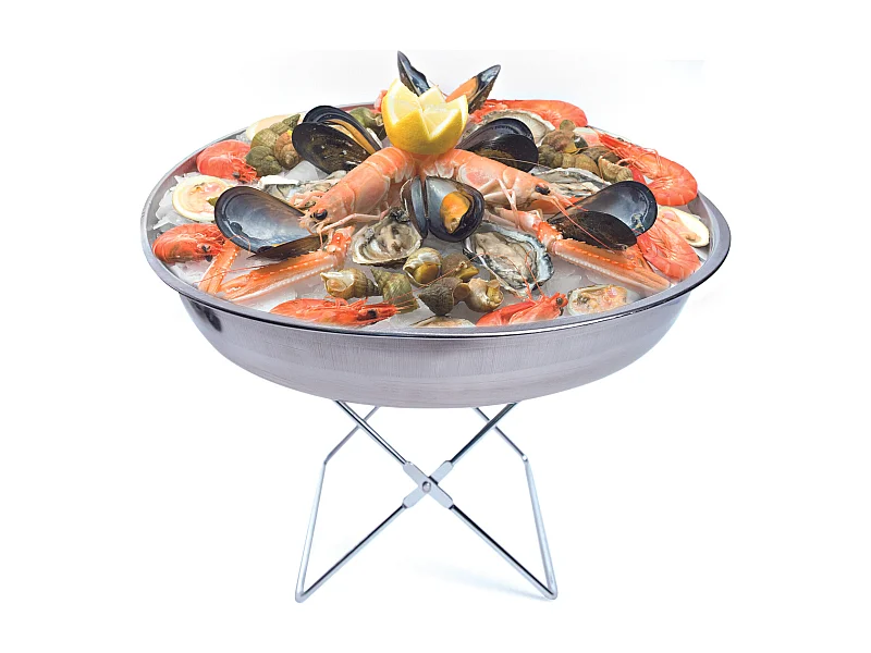 Plateau Avec Support Et Couteau A Huitres Argent