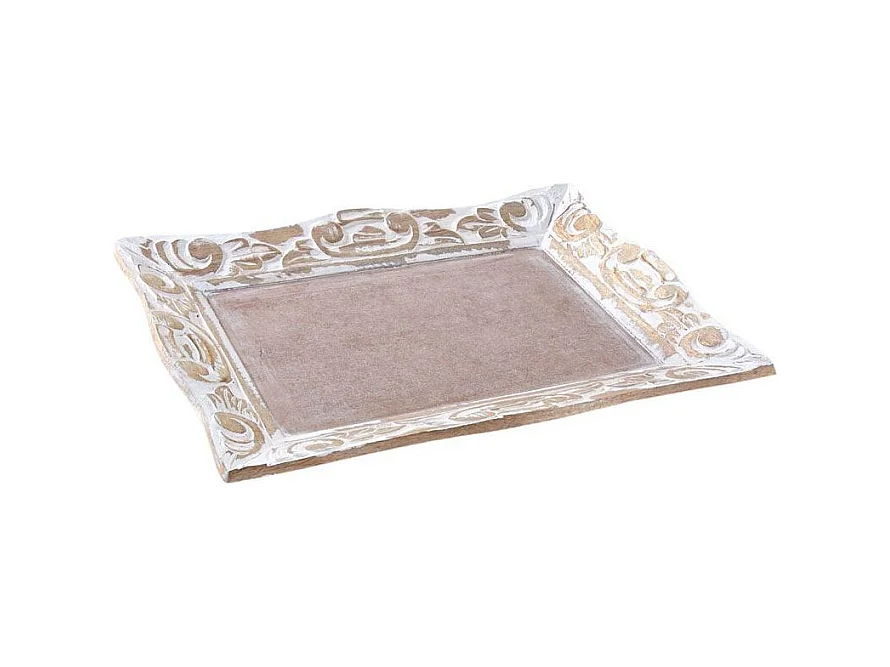 Plateau en manguier blanchi