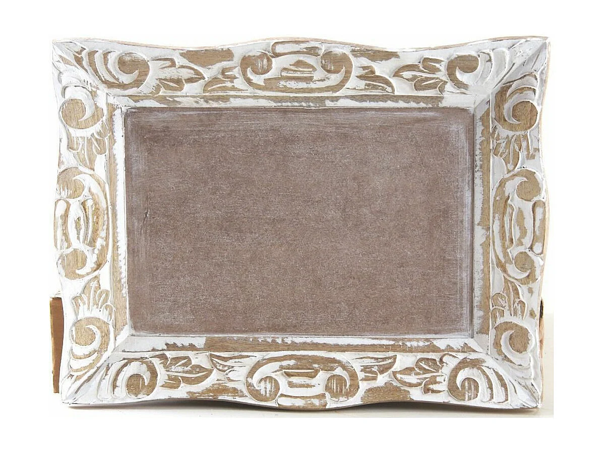 Plateau en manguier blanchi