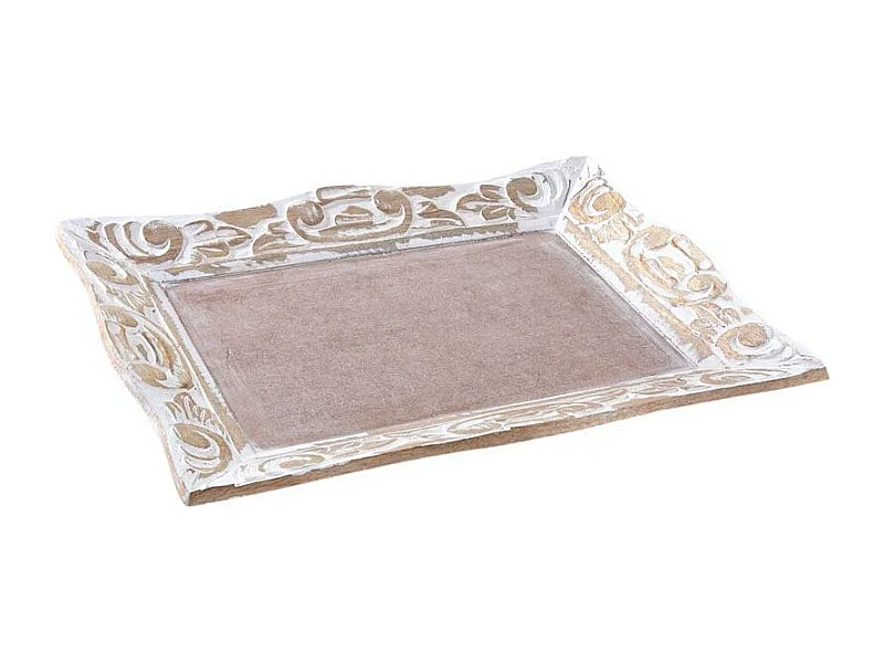 Plateau en manguier blanchi