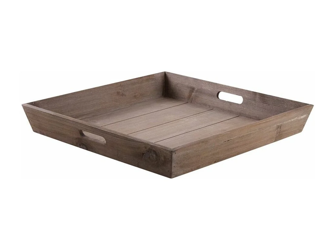 Plateaux carrés en bois (Lot de 2)