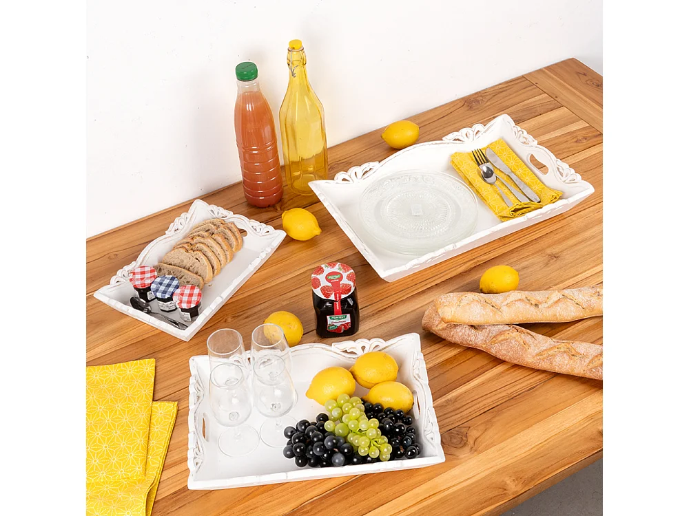 Plateaux en manguier blanc (Lot de 3)