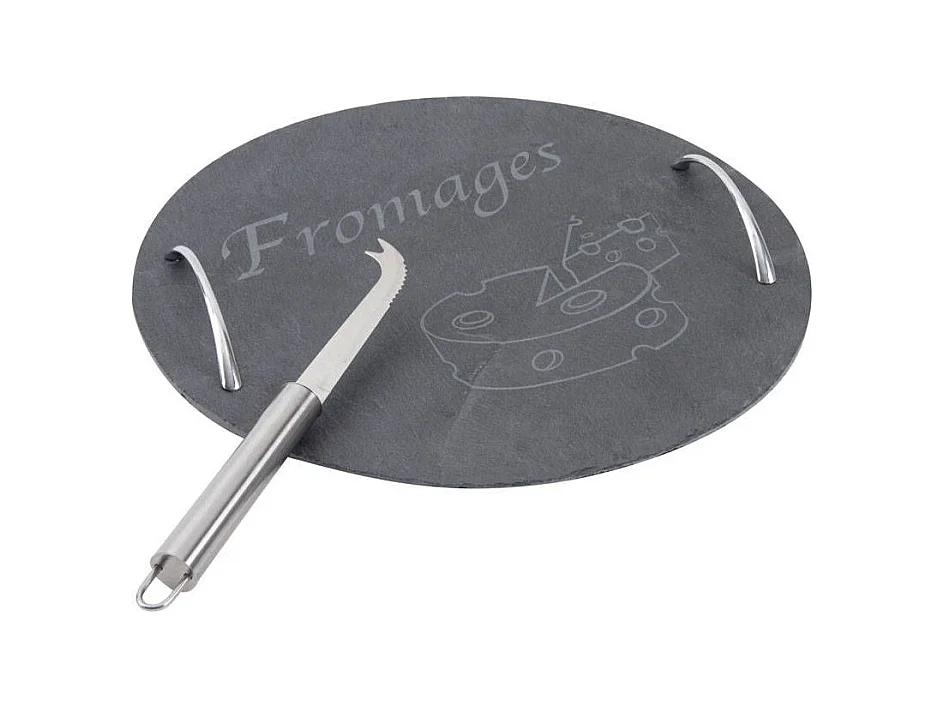 Plateau à fromages ardoise et  métal