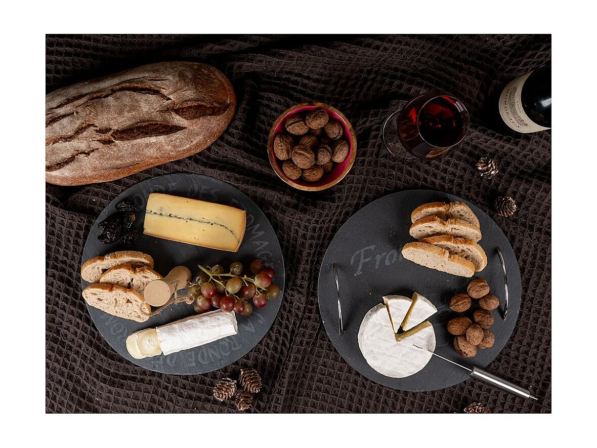 Plateau à fromages ardoise et  métal