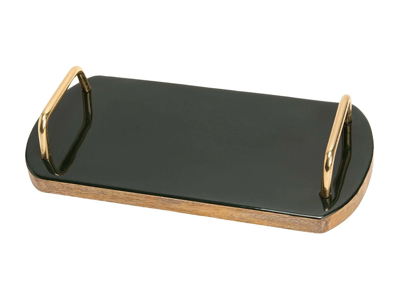 Servierplatte Metallgriffe 30 x 15 cm