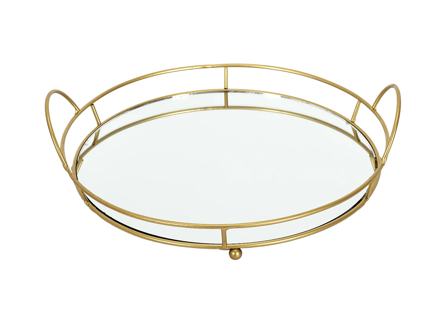 Plateau De Presentation Miroir 34cm Or